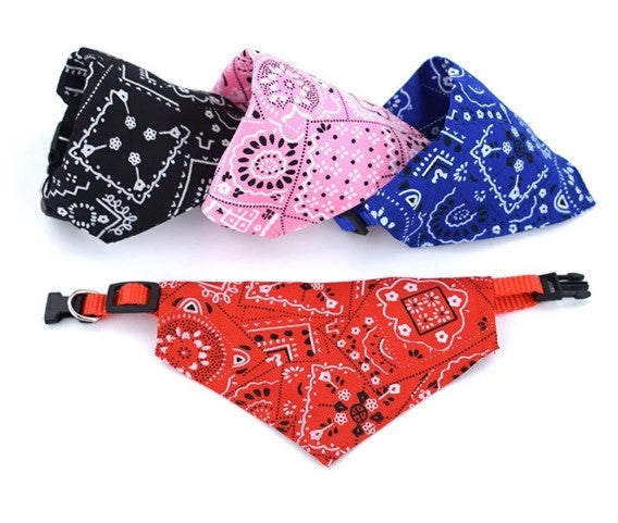 Furry Fashion Flair: Pet Collar Bandana with Leather Accents