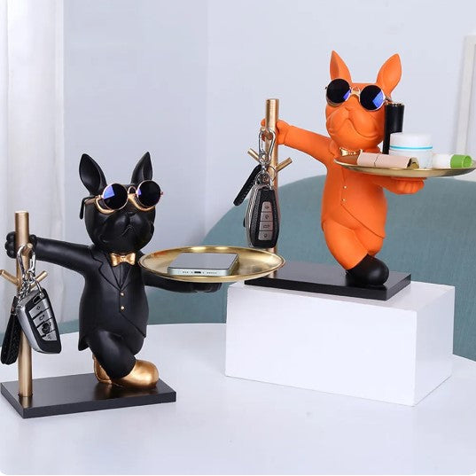 Paws and Treasure: French Bulldog Sculpture with Secret Storage