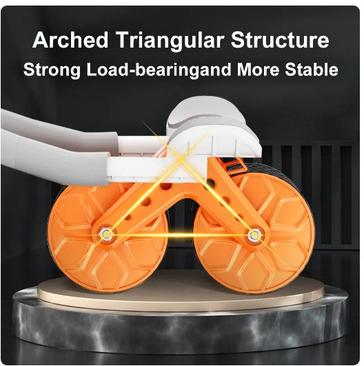 "Silent Strength: Ab Roller Wheel with Automatic Rebound and Elbow Support"