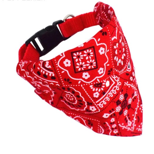 Furry Fashion Flair: Pet Collar Bandana with Leather Accents