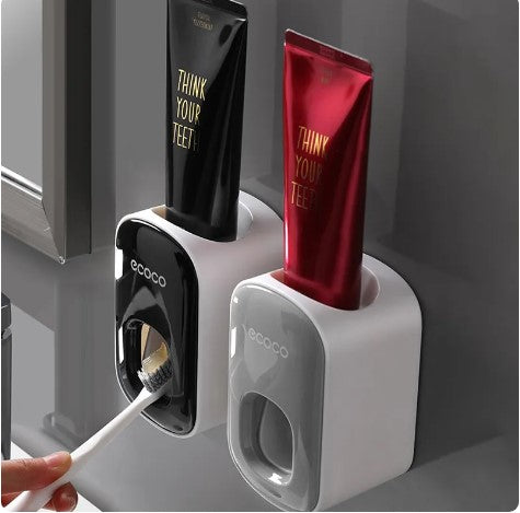 Automatic Toothpaste Dispenser Wall Mount Bathroom Bathroom Accessories Waterproof Toothpaste Squeezer Toothbrush Holder
