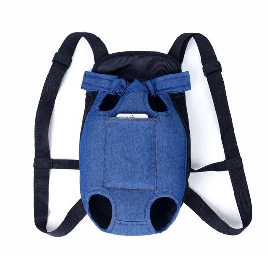 On-the-Go Pawsibilities: Denim Pet Backpack for Small Dogs and Cats